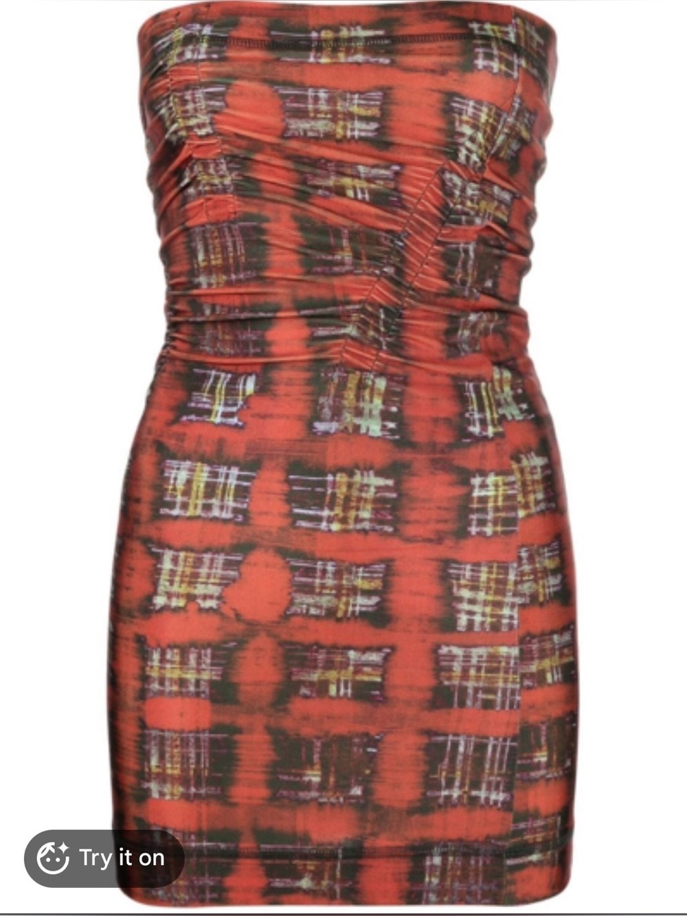 KNWLS Printed Jersey Tube Mini Dress Plaid Ginger and Pants